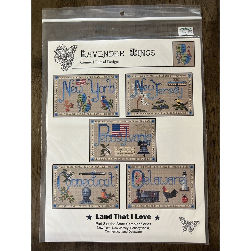 Lavender Wings Land That I Love State Part 3 Counted Cross Stitch Pattern